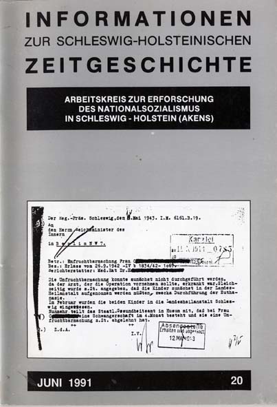 ISHZ 20 Titelbild: Zurckstellung einer Unfruchtbarmachung, Schleswig 1943