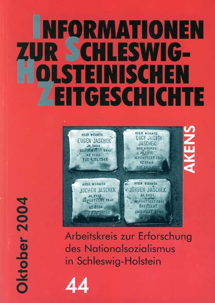 ISHZ 44 Titelbild: Verlegte Stolpersteine fr die Familie Jaschek, Bad Schwartau 2004
