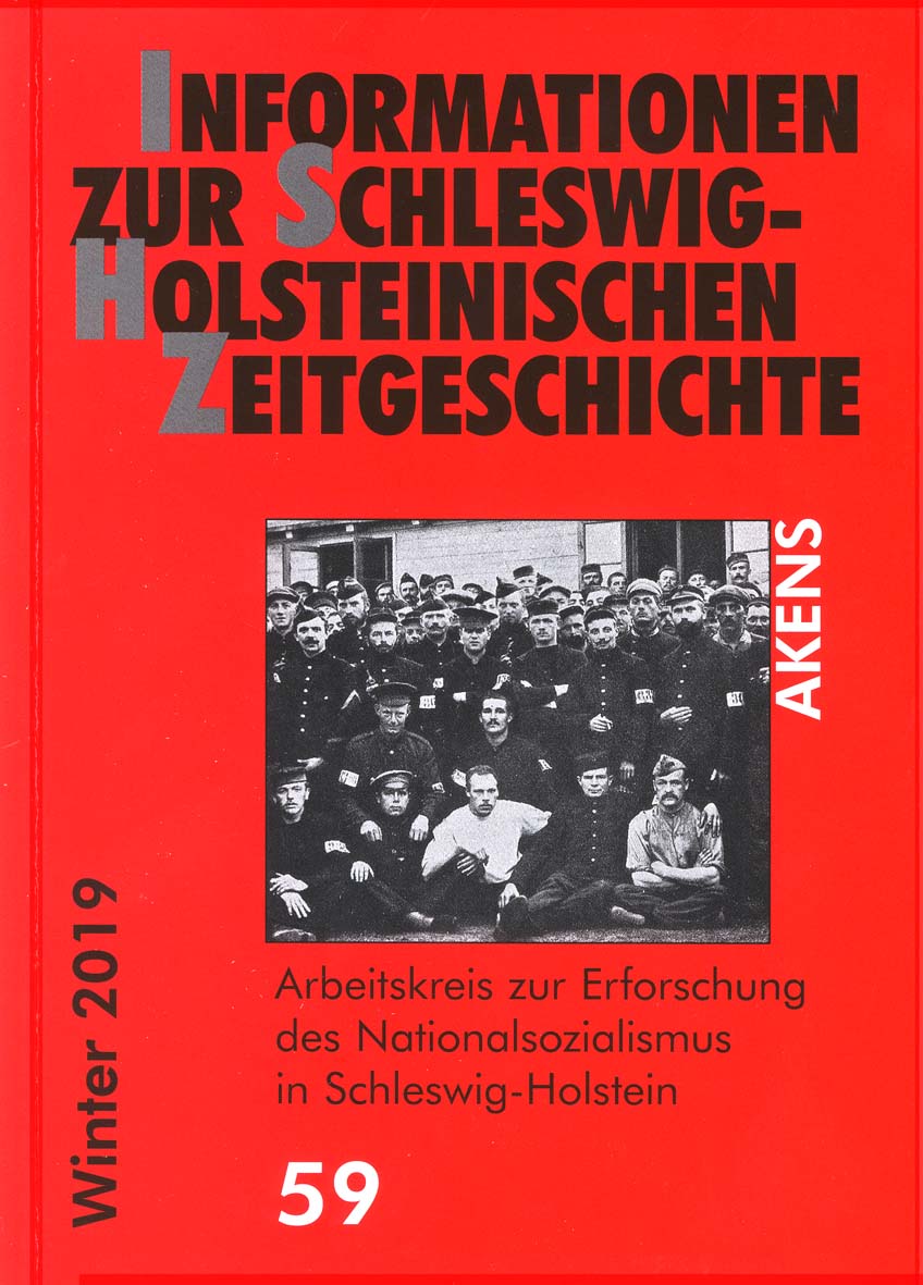 Titelbild der ISHZ: Ein Foto mit belgischen Kriegsgefangenen des Ersten Weltkriegs vor der Küche im Lager Kaltenkirchen-Springhirsch,